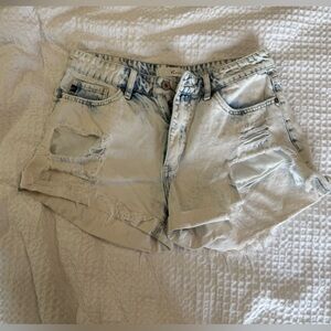 KanCan Light Wash Distressed Jean Shorts